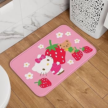 【新品未使用】ハローキティ　いちご　バスマット 新品未使用】ハローキティ いちご バスマット ハローキティ 足